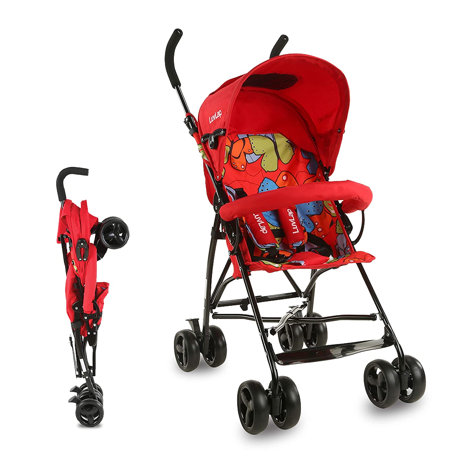 Luvlap Tutti Frutti Stroller/Buggy, Compact & Travel Friendly, for  Baby/Kids, 6-36 Months (Red) - Titapu Baby Kids Store