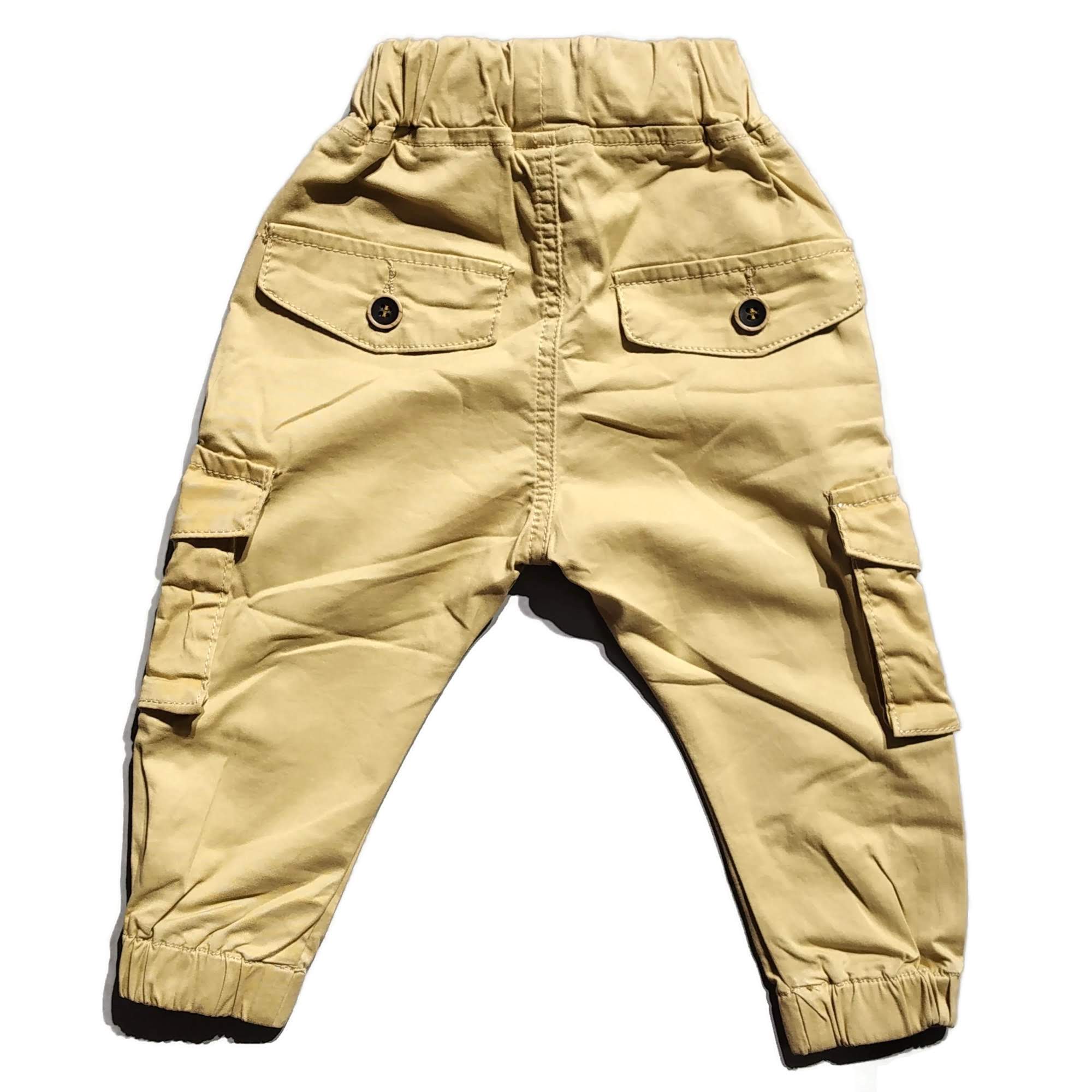Buy Y&F Kids Solid Light Green Elasticated Cargo Pants from Westside